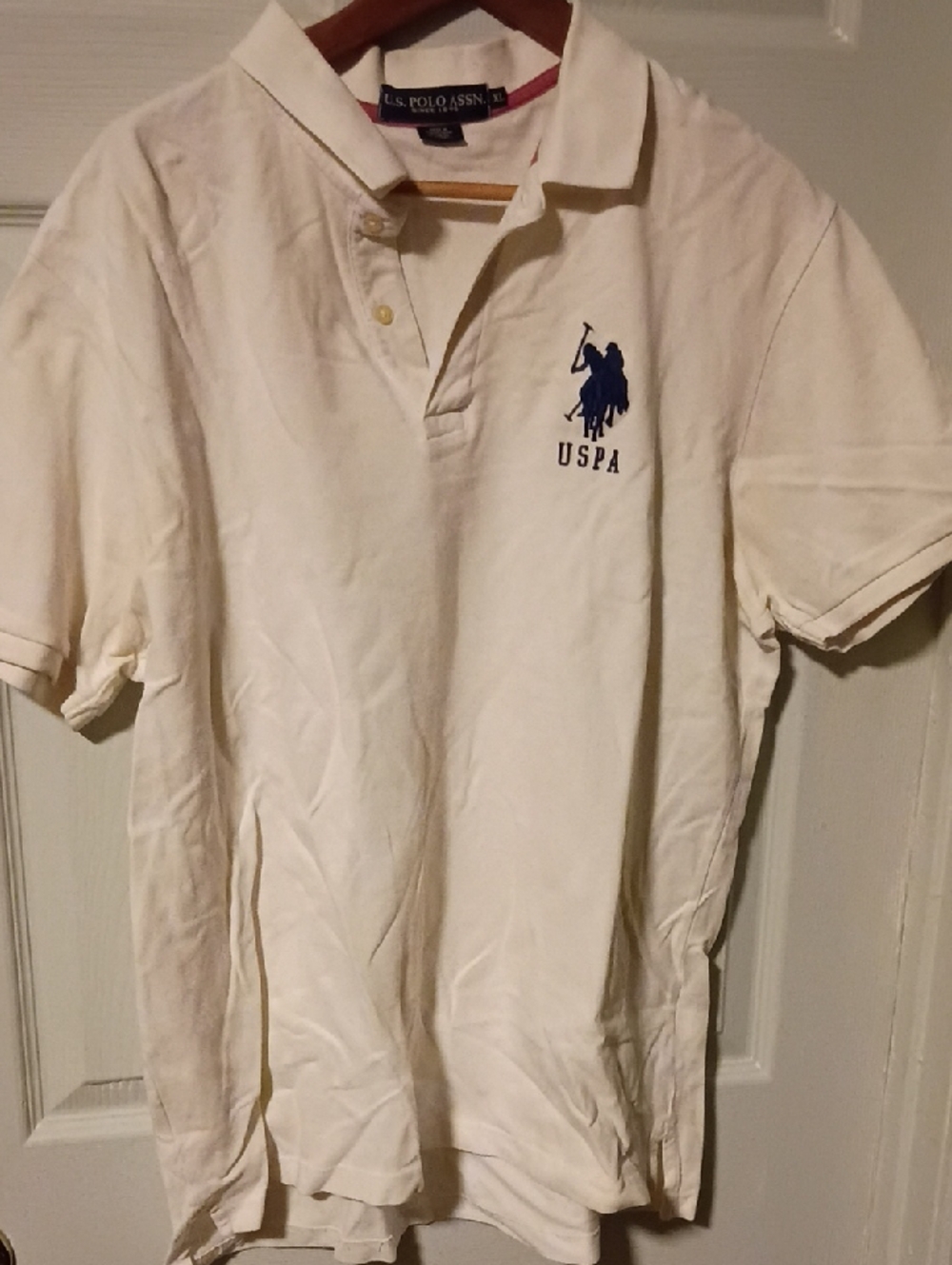 U.S. Polo Assn. Cream Polo Shirt with Navy Embroidered Logo